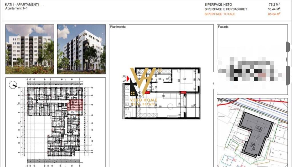 VENDESI APPARTAMENTO 1+1+BLK IN PLATINIUM 2, PASKUQAN 86.000 EURO