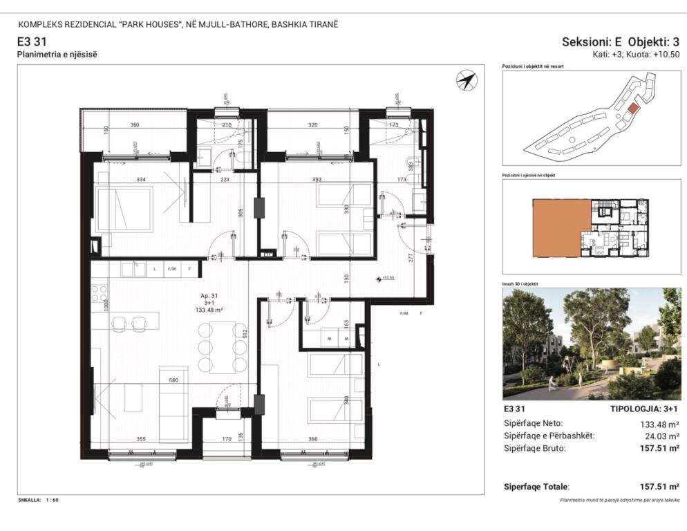 Apartment 3+1 Mjull, Bathore