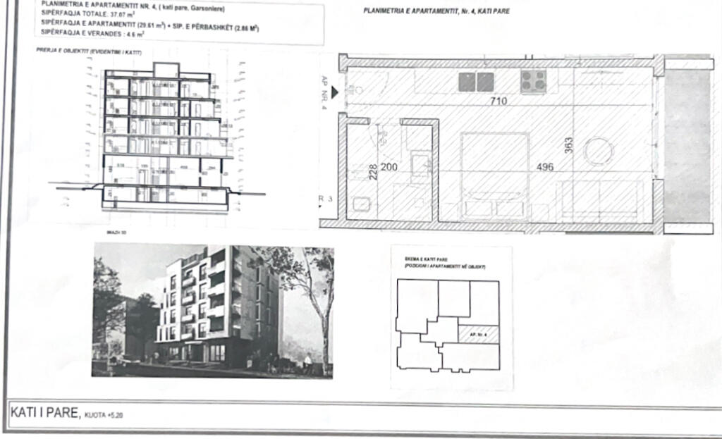 Apartment 1+1 for sale in Golem.