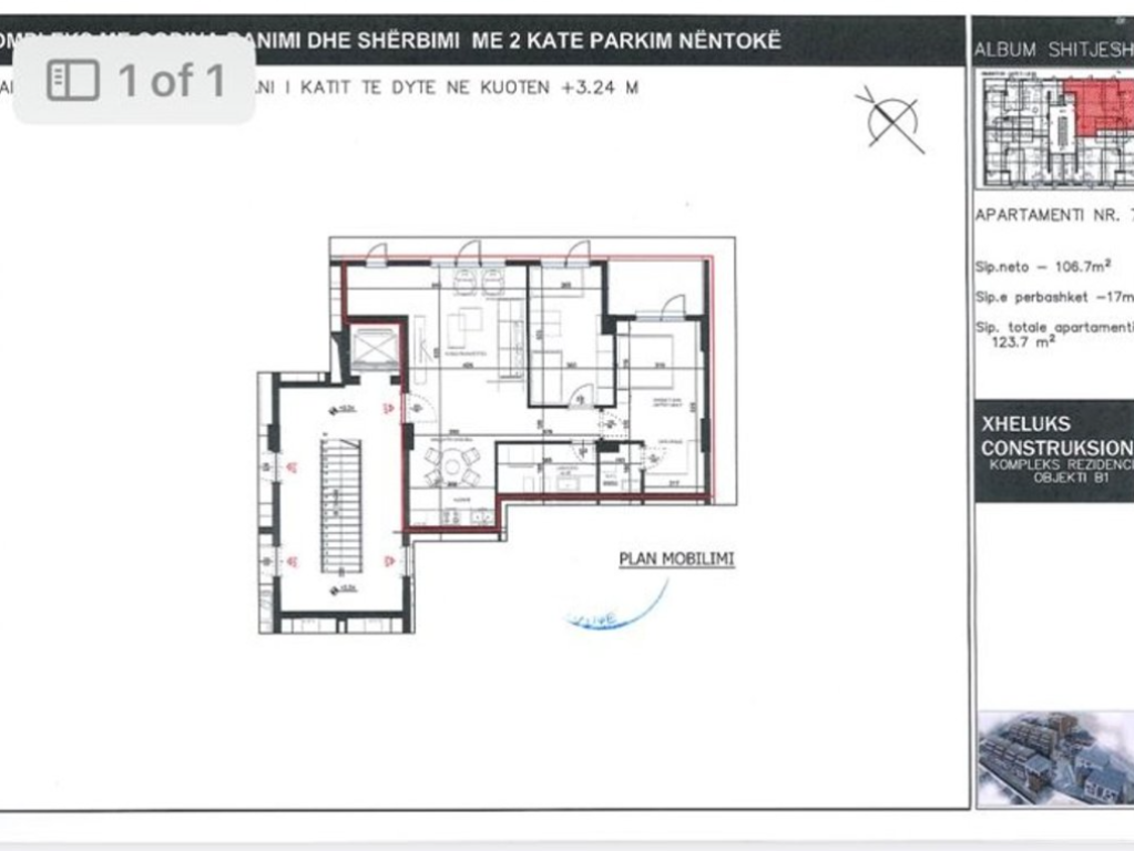 Appartamento in vendita 2+1 via Elbasanit Xheluks Residenza!