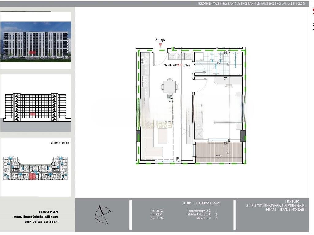 KAMEZ, SHESIM APARTAMENT 1+1 52,000 €