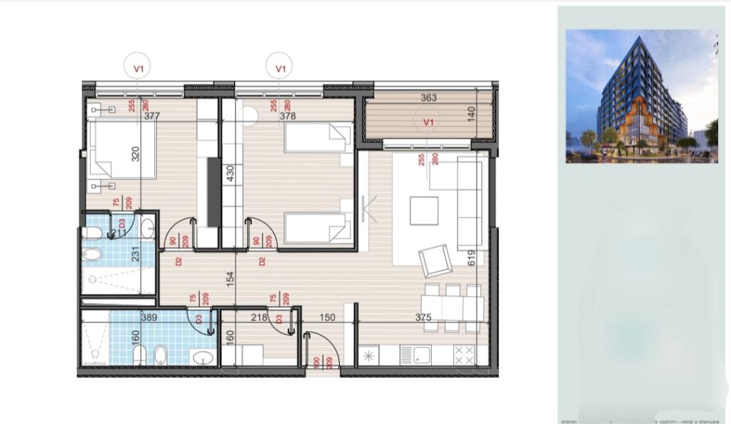 Appartamento 2+1+2 bagni in vendita a 1600€/m² nel complesso Golden Gate Ali Demi!