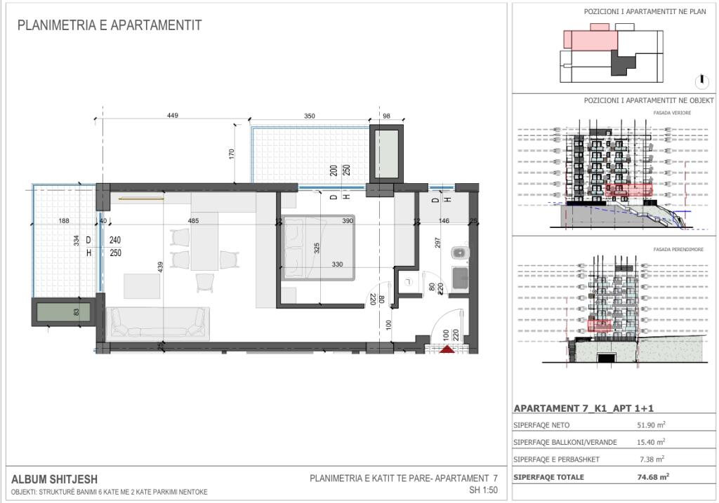 Sarande, apartment 1+1 for sale