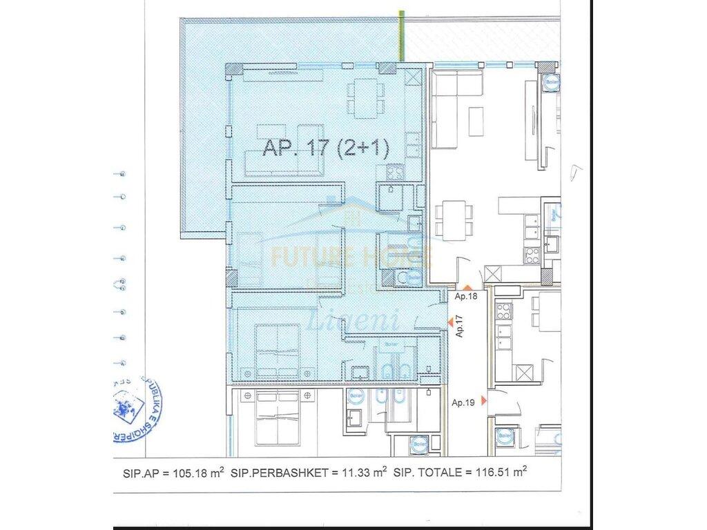 For sale, Apartment 2+1+2, 5 Maji Street, Tirana.