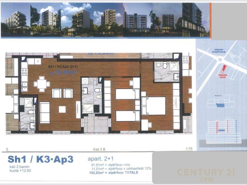 🦅 Vendesi appartamento 2+1+2 vicino a Piazza Shqiponja – Opportunità d’oro per investimento o abitazione!