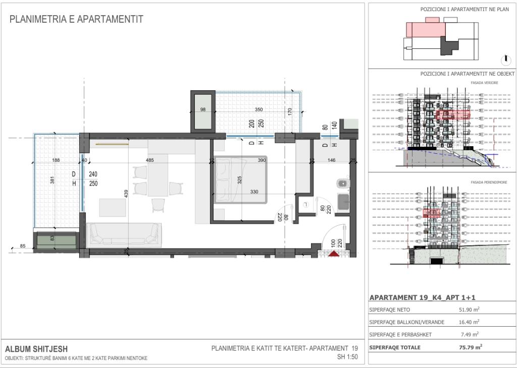 Sarande, apartment 1+1 for sale
