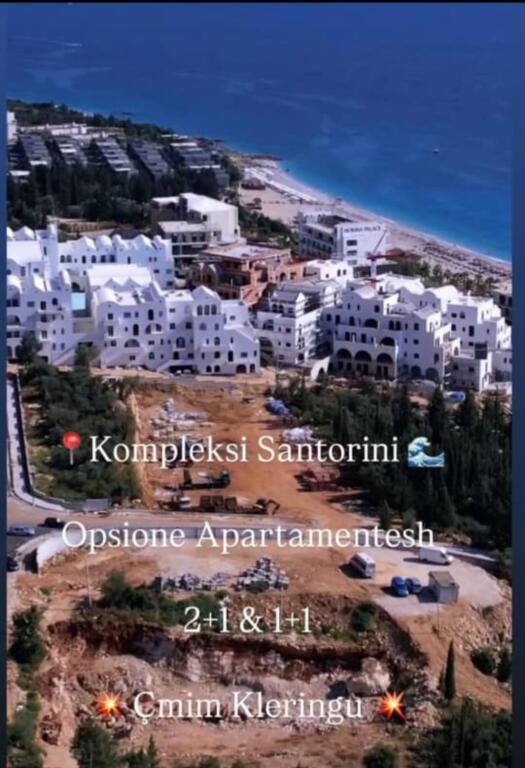Shiten apartamente 1+1 + garaxhde te Santorini ne Drymadhes
