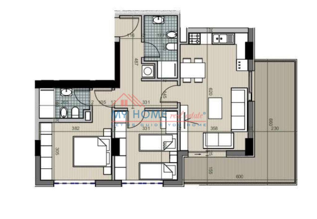 Apartment 2+1 for Sale at Univers City Tirana