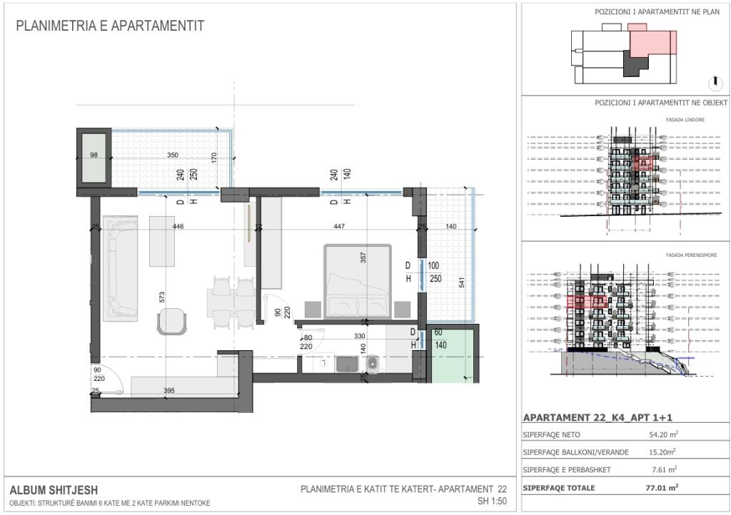 Sarande, 1+1 apartment for sale