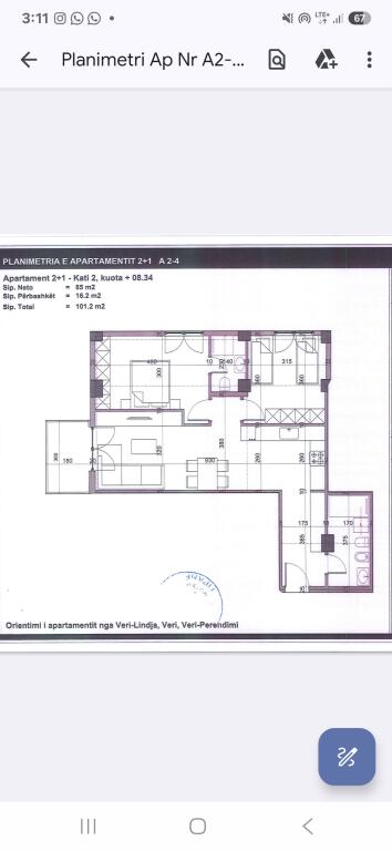 Ex-Park Apartment 2+1 for Sale