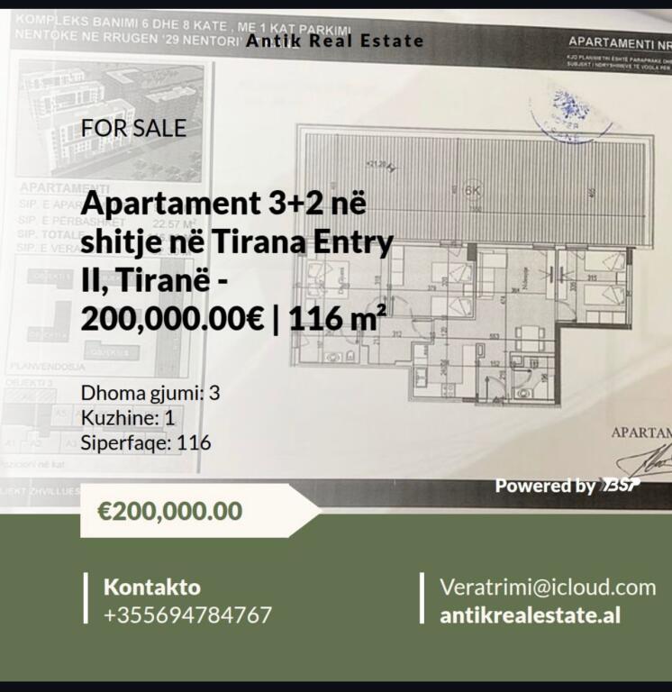 SHITET APARTAMENT NE TIRANA ENTRY II