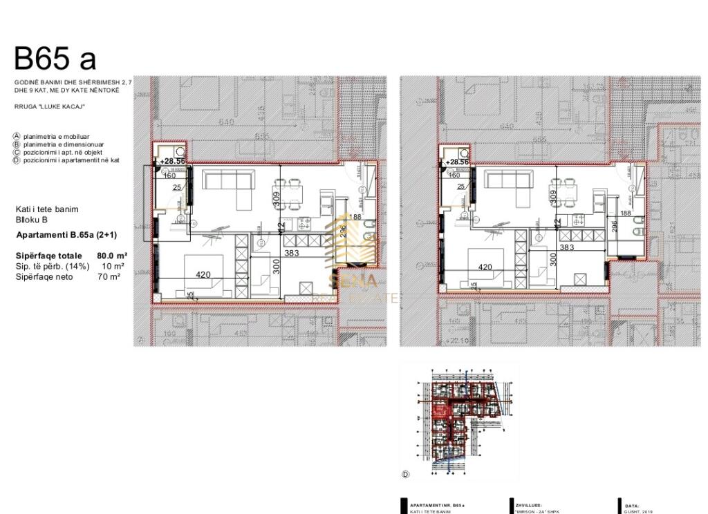 For sale, Apartment 2+1+balcony+ Garage, behind American Hospital 2 – Dibra Street, 128,000 Euro