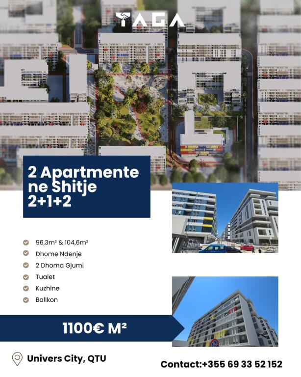 For sale 2 Apartments 2+1+2 at Univers City.