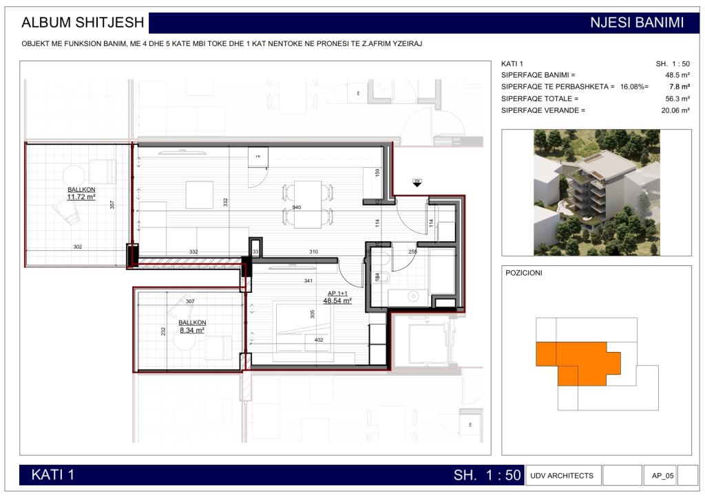 For sale  Apartment 1+1 , Sarande