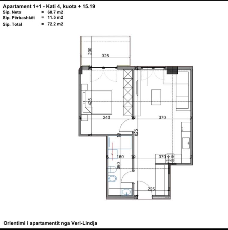 Apartament 1+1 për Shitje – Viva Kompleks, Rruga Ndre Mjeda