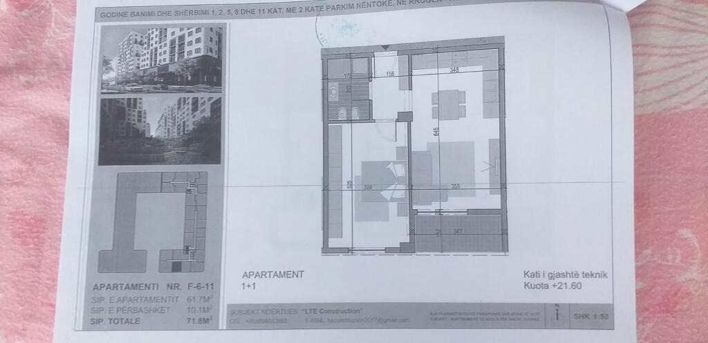 Apartment for sale 1+1 in Yzberisht