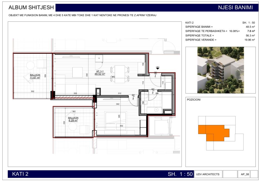 Apartment 1+1 for sale in Saranda !