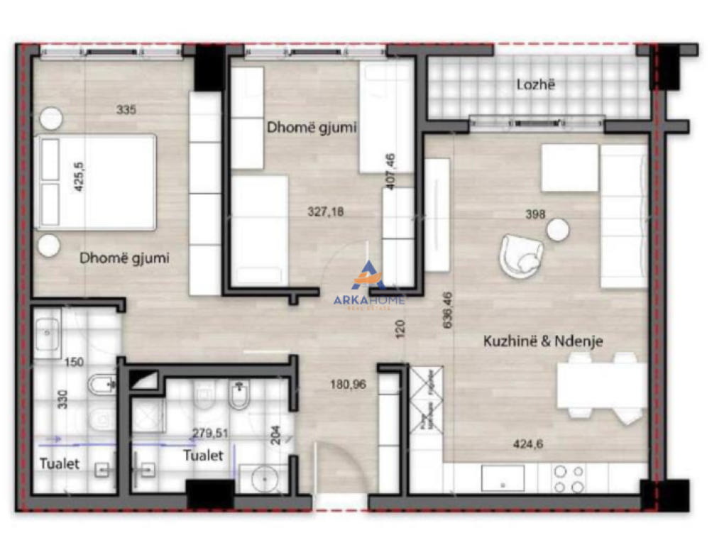SHITET APARTAMENT 2+1+BALLKON "SPLENDER RESIDENCE" 169.125 EURO.