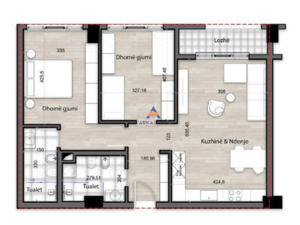 SHITET APARTAMENT 2+1+BALLKON "SPLENDER RESIDENCE" 169.125 EURO