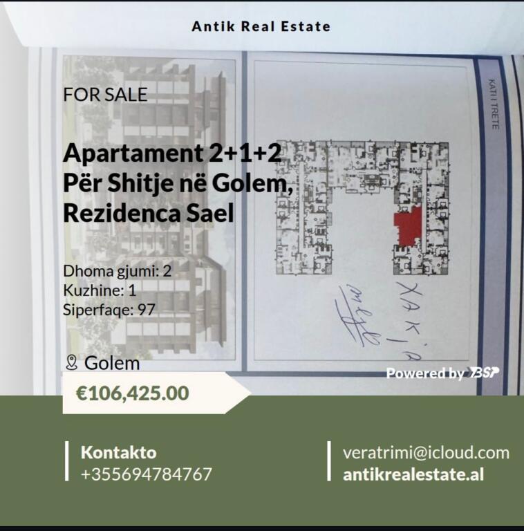 APPARTAMENTO IN VENDITA A GOLEM 2+1+2 RESIDENZA SAEL
