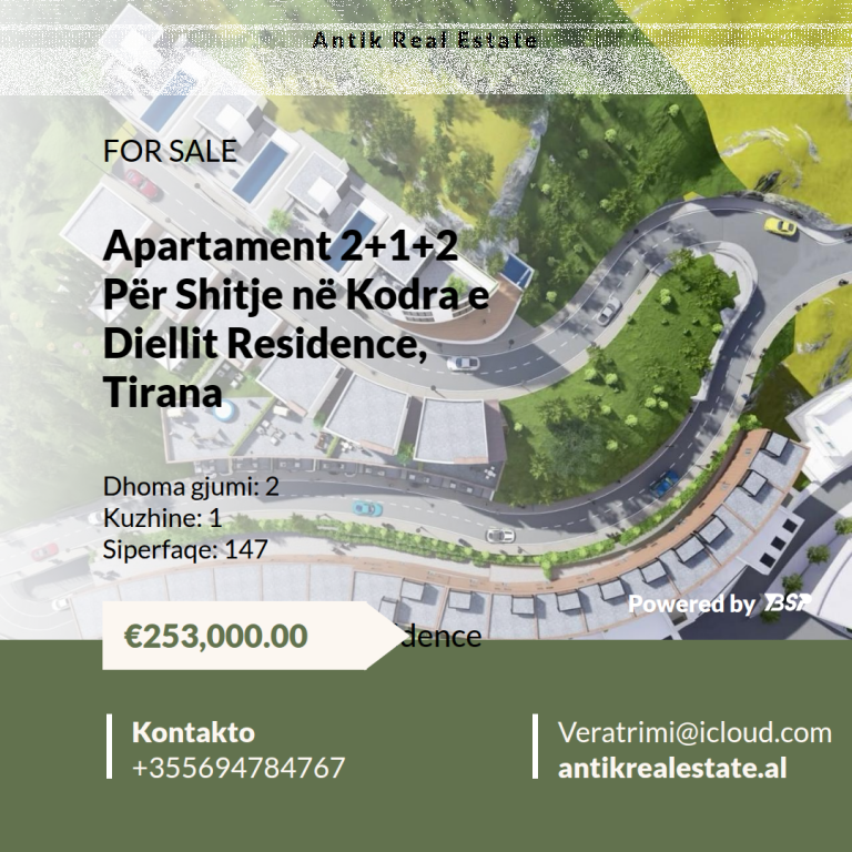 APARTMENT FOR SALE IN KODRA E DIELLIT RESIDENCE