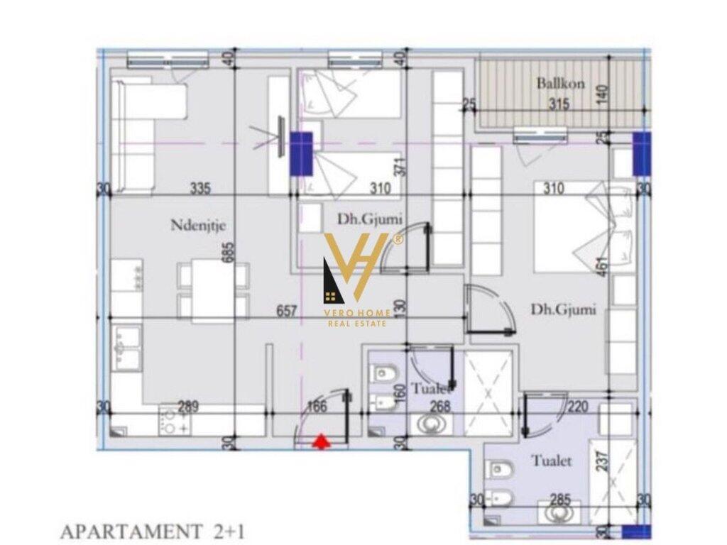 VENDESI APPARTAMENTO 2+1+2+BLK TIRANA ENTRY 2 123.500 EURO