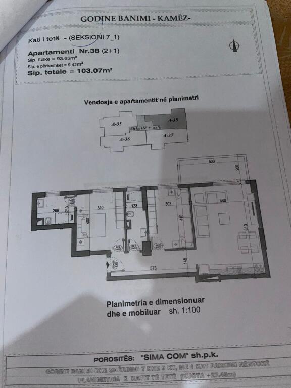 Apartament ne shitje 2+1