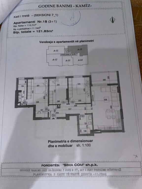Apartament ne shitje 3+1