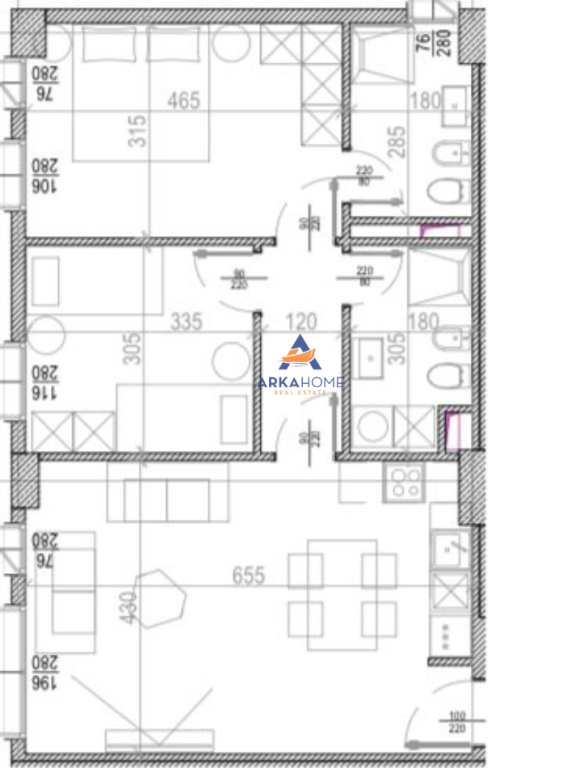 SHITET APARTAMENT 2+1+BALLKON "TIRANA RIVERSIDE , RRUGA E KAVAJES " 176.035 EURO
