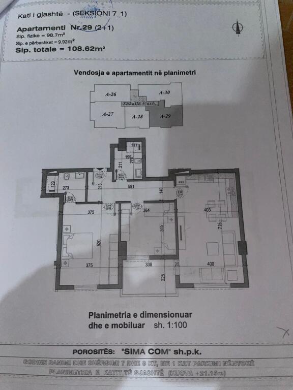 Apartament ne shitje 2+1