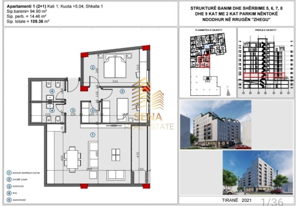 Shitet, Apartament 2+1+2wc+Depo+Blk, Ali Demi, 147 640 Euro