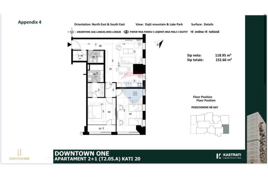 FOR SALE APARTMENT 2+1+2 AT DOWNTOWN 1