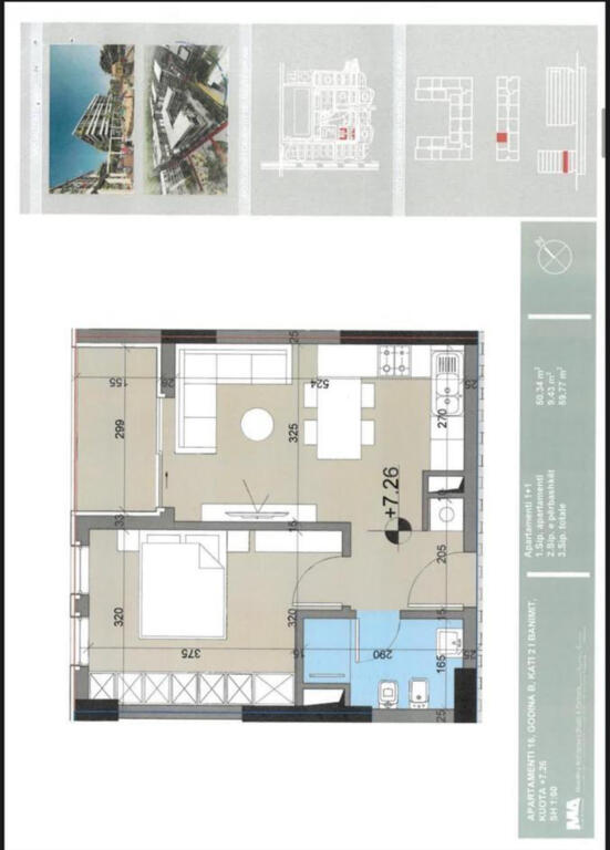 Apartment 1+1+parking space for sale at univers city, ready to furnish