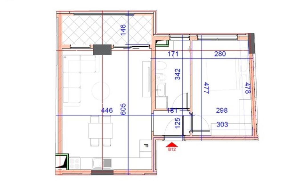 Apartment 1+1 for sale near the Train Station, close to SPAK in Tirana (ID 4111985)