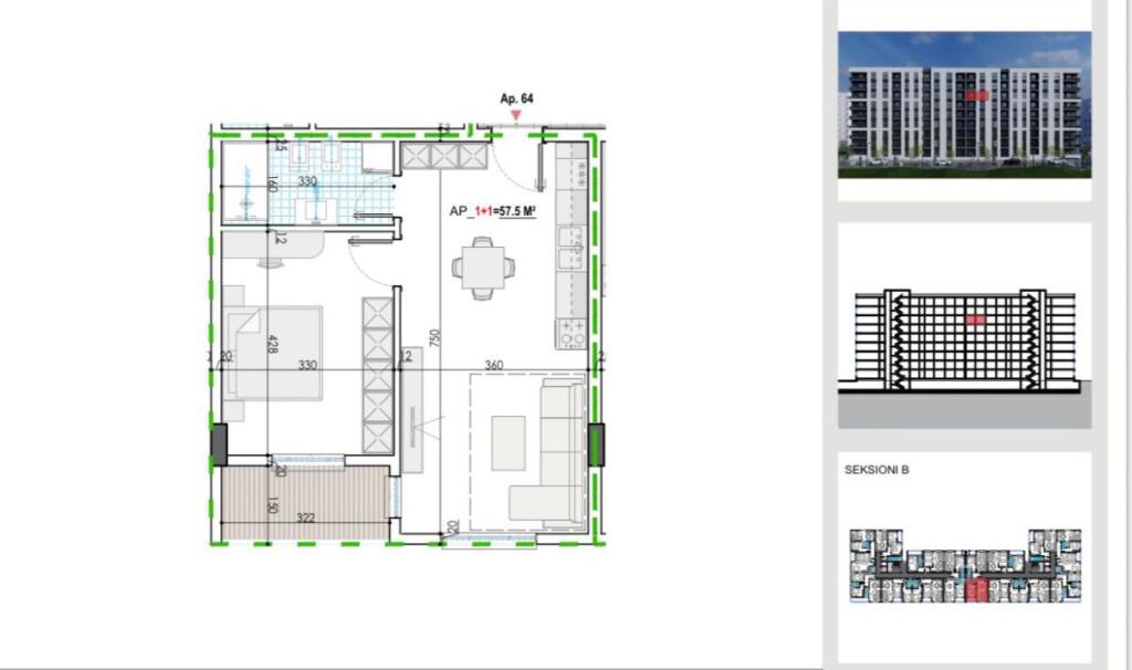 APARTAMENT 1+1 NE SHITJE NE KAMEZ