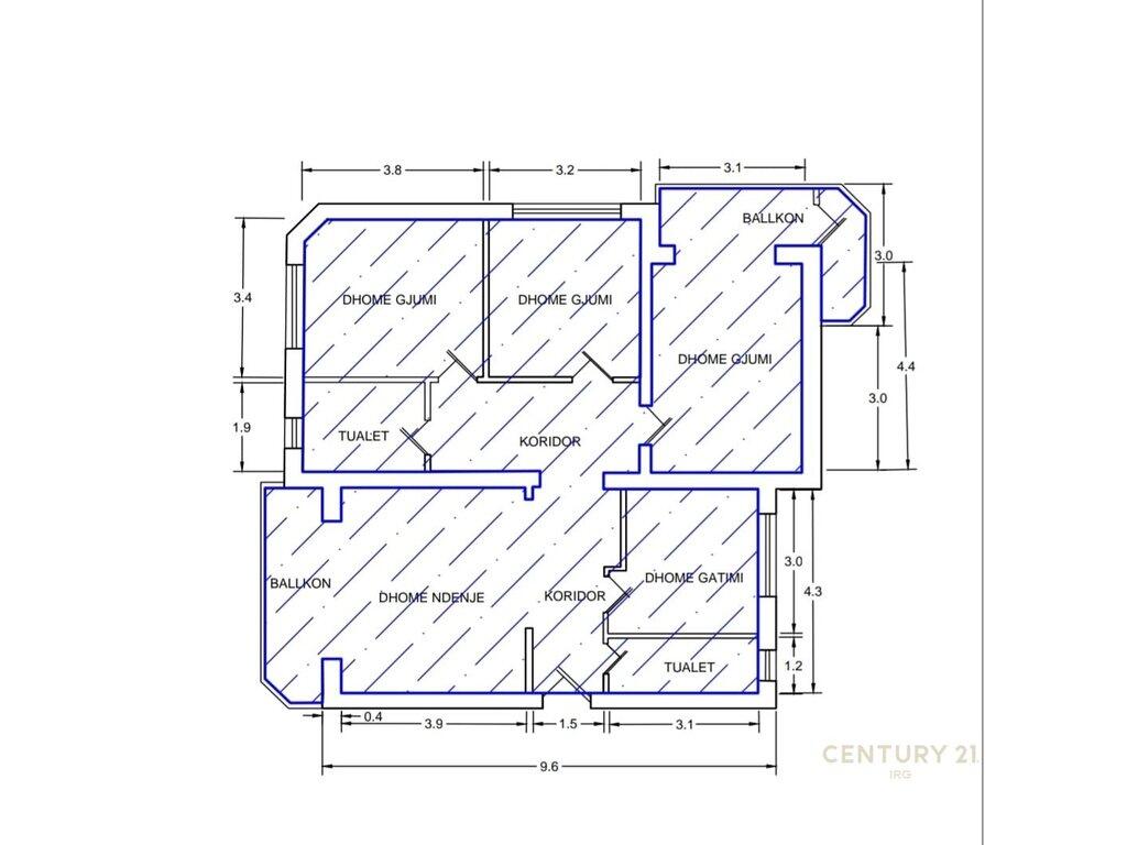 Apartment 3+1+2 for sale – Near the "11 Janari" School, in the Blloku area, Tirana