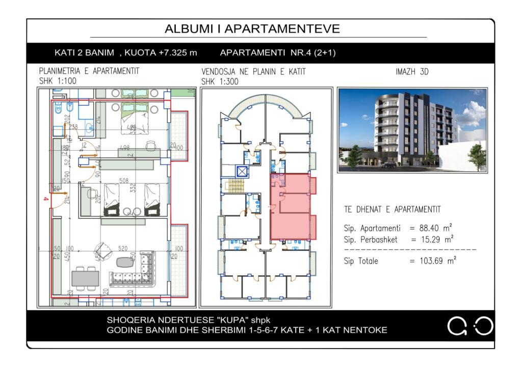 For sale 2+1+2+2 Balconies Kamez Bathore