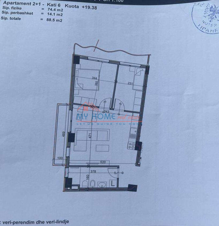 Apartament 2+1 ne Shitje tek Aluna ne Paskuqan