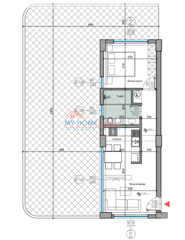 Apartament 1+1+ verande ne Shitje te Turquoise Marina Gjiri i Lalzit