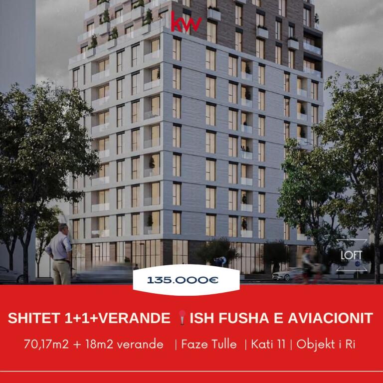 Shitet Apartament 1+1+ verande 📍Ish Fusha e Aviacion