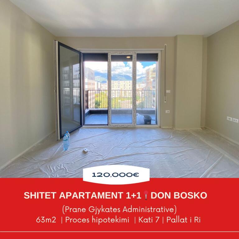 Shitet Apartament 1+1+Ballkon – Don Bosko    📍Perball Gjykates Administrative