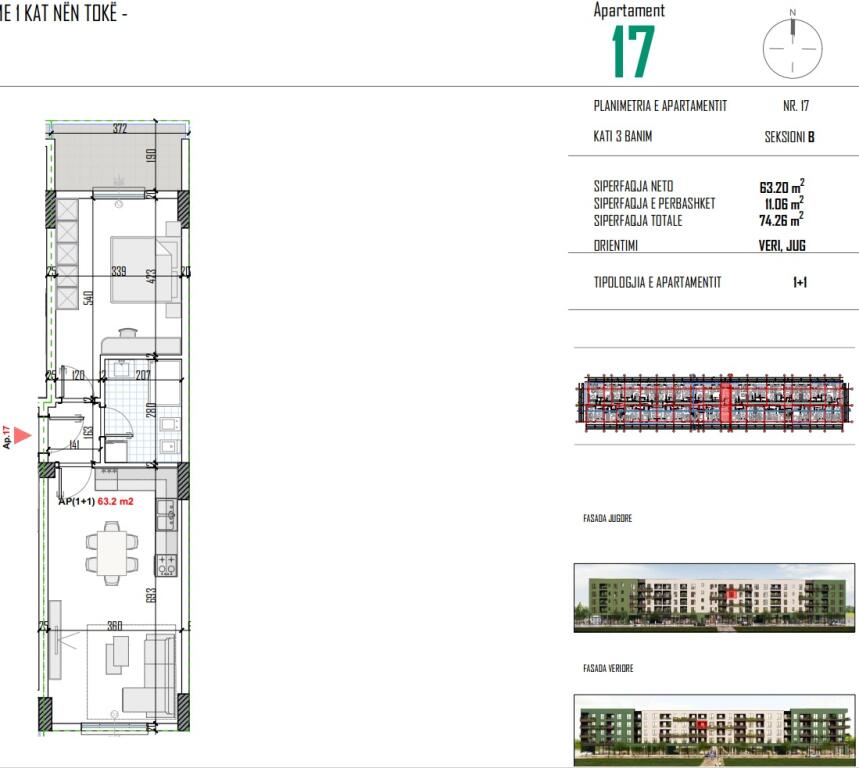 Apartment 1+1 for Sale - Green Residence, Kamez