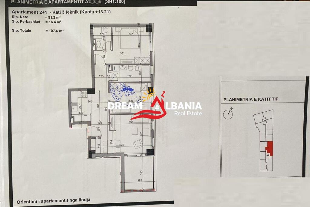 Apartament 2+1 me 2 tualete ne shitje ne Qender te Tiranes tek Stacioni i Trenit (ID 41211806)