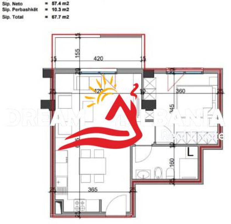 Apartamente 1+1  ne shitje te Viva Residence prane Globe , Tirane  (ID 4111961)
