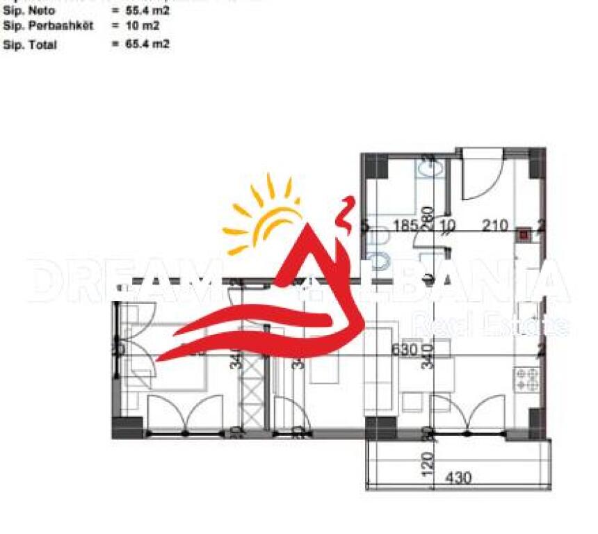 Apartamente 1+1  ne shitje te Viva Residence prane Globe , Tirane  (ID 4111961)
