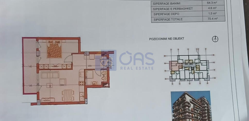 Appartamento 1+1 in vendita a Vista Marina Residence Sarande