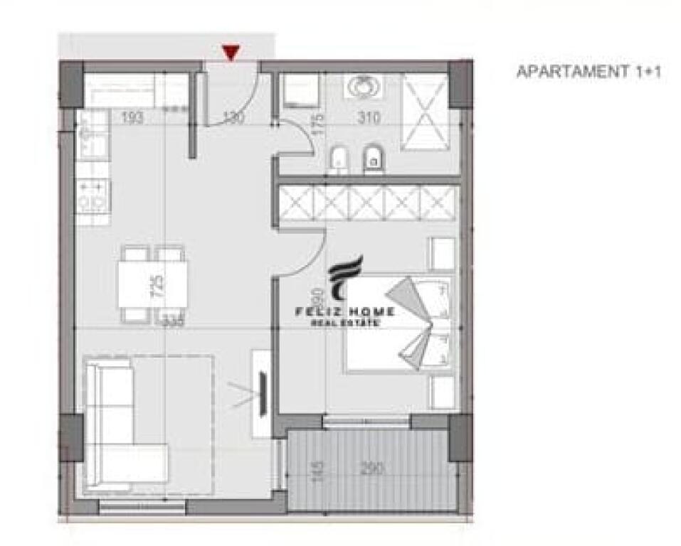 SHITET APARTAMENT 1+1 UNIVERS CITY 78.000 EURO