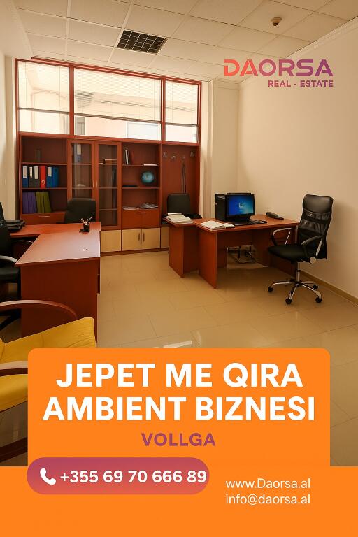Jepen me qira 2 ambiente për zyra – 📍 Vollga, Durres