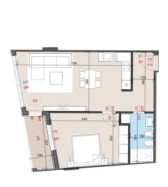 Apartament per shitje 1+1 golden gate