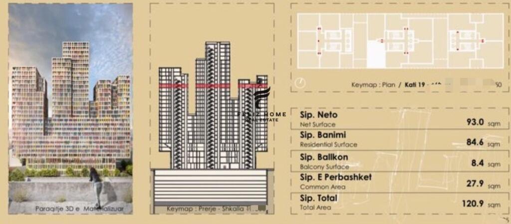 FOR SALE APARTMENT 2+1+2 ZOGU ZI 290,000 EURO